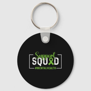 Support Squad Green Ribbon Mental Health Awareness Keychain