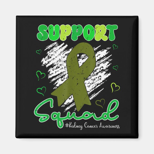 Support squad green ribbon pkd kidney disease magnet (Front)