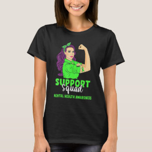 Support Squad Green Warrior Mental Health Awarenes T-Shirt