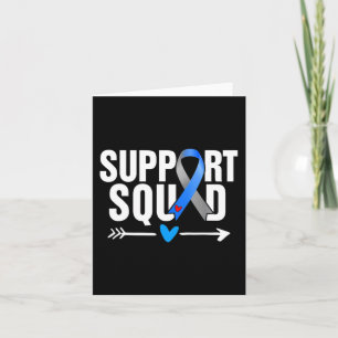 Support Squad Grey Blue Ribbon Diabetes Awareness Card
