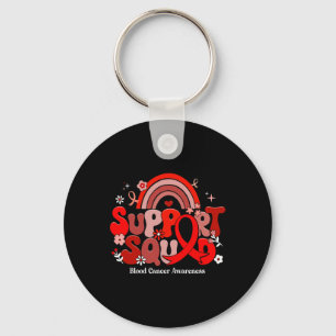 Support Squad Groovy Blood Cancer Awareness Gifts Keychain