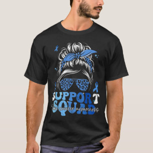 Support Squad Groovy Colon Cancer Awareness Messy T-Shirt