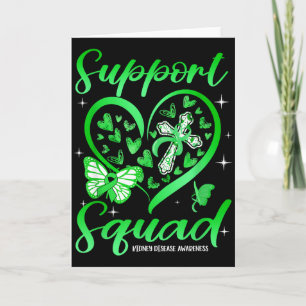 Support Squad Heart Christian Cross Kidney Disease Card