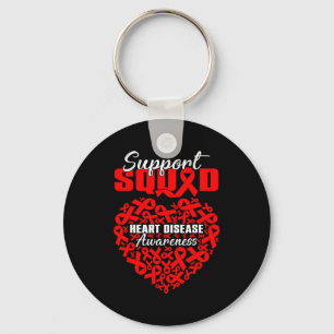 Support Squad Heart Disease Awareness Heart &amp;  Keychain