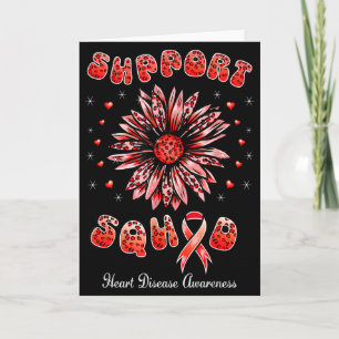 Support Squad Heart Disease Awareness Red Ribbon S Card