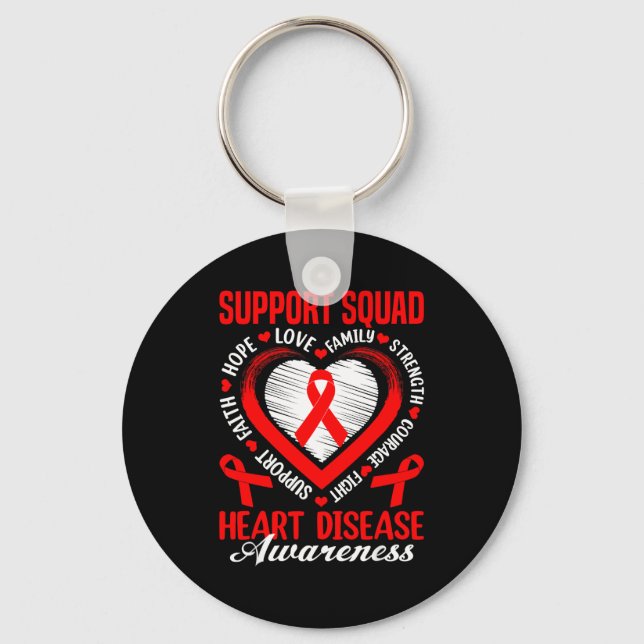 Support Squad Heart Disease Awareness Supporter Re Keychain (Front)