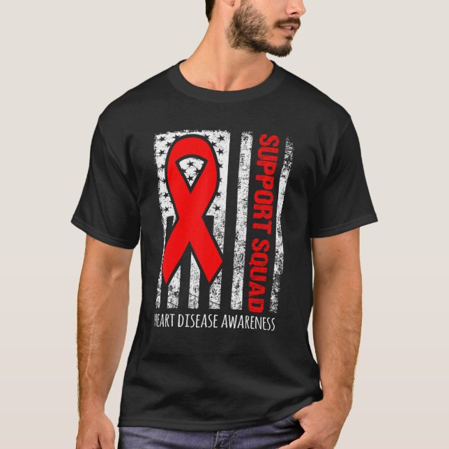 Support Squad Heart Disease Awareness T-Shirt (Front)