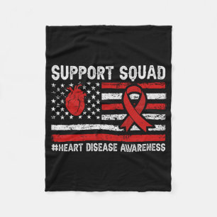 Support Squad Heart Diseases Awareness Month Ameri Fleece Blanket