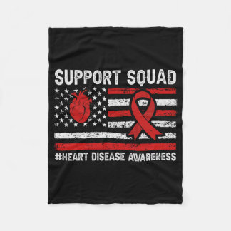 Support Squad Heart Diseases Awareness Month Ameri Fleece Blanket