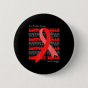 Support Squad Heart Valve Disease Awareness Red Ri 2 Inch Round Button