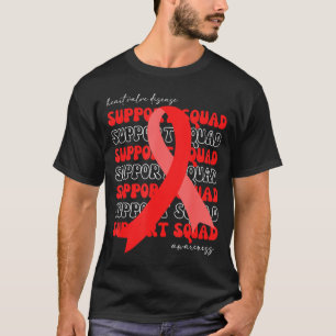 Support Squad Heart Valve Disease Awareness Red Ri T-Shirt