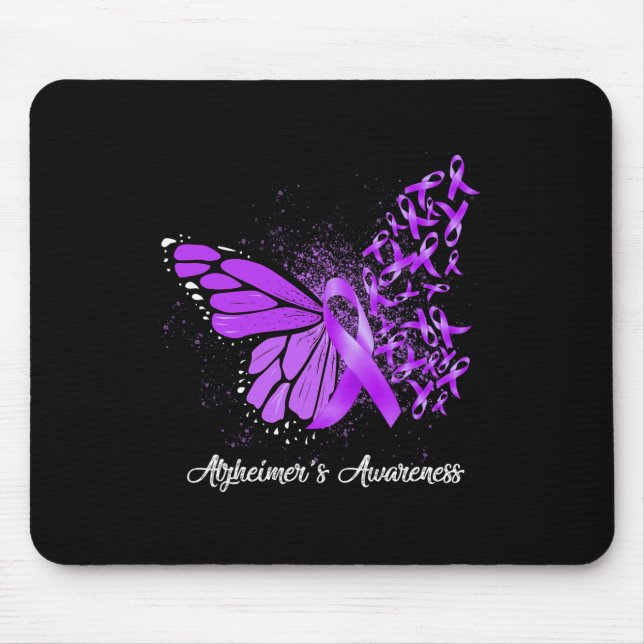 Support Squad Heimer Butterfly Purple Ribbon  Mouse Pad (Front)