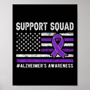 Support Squad Heimers Awareness Men Women Purple R Poster
