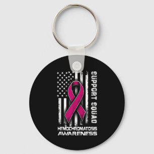 Support Squad Hemochromatosis Awareness Humor Keychain