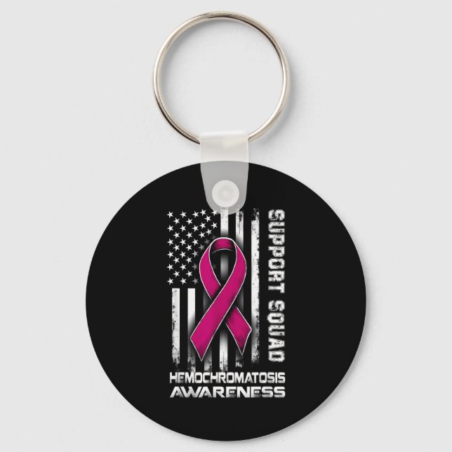 Support Squad Hemochromatosis Awareness Humor Keychain (Front)