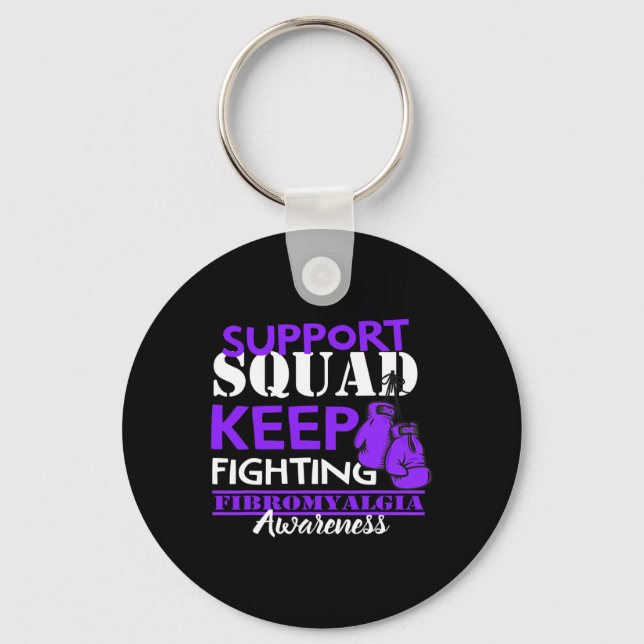 Support Squad I Chronic Pain Response Fibromyalgia Keychain (Front)