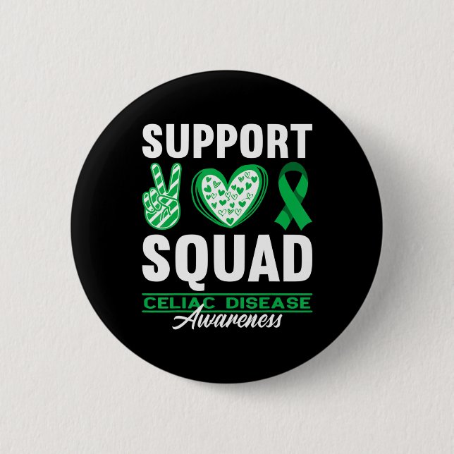 Support Squad I Gluten Free Coeliac Celiac Disease 2 Inch Round Button (Front)