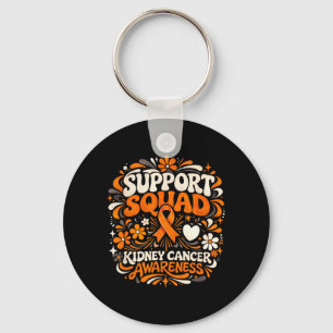 Support Squad Kidney Cancer Awareness Orange Keychain