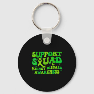 Support squad kidney disease awareness ckd green keychain
