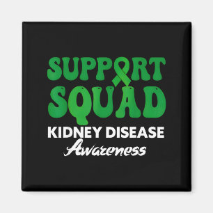 Support squad kidney disease awareness green ribbo magnet