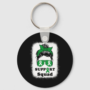 Support Squad Kidney Disease Awareness Messy Bun M Keychain