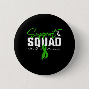 Support Squad Kidney Disease Awareness Month Green 2 Inch Round Button