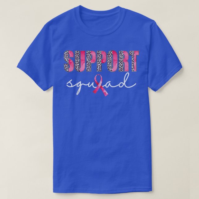 Support Squad Leopard Pink Warrior Breast Cancer A T-Shirt (Design Front)