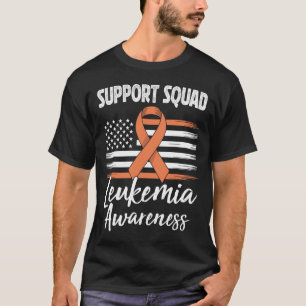 Support Squad Leukaemia Awareness Orange Ribbon Bl T-Shirt