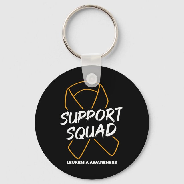 Support Squad Leukaemia Awareness Ribbon Leukaemia Keychain (Front)