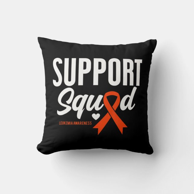 Support Squad Leukaemia Awareness  Throw Pillow (Front)