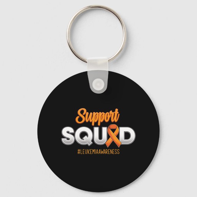 Support Squad Leukaemia Awareness Warrior Fight Fo Keychain (Front)
