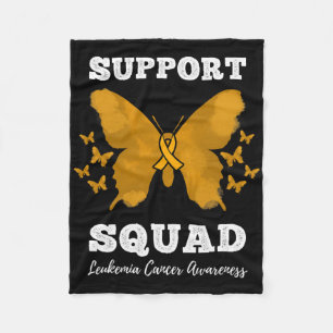 Support Squad Leukaemia Cancer Awareness Blood Can Fleece Blanket
