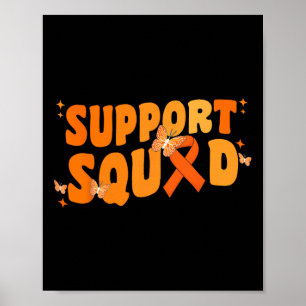 Support Squad Leukaemia Cancer Awareness Butterfly Poster