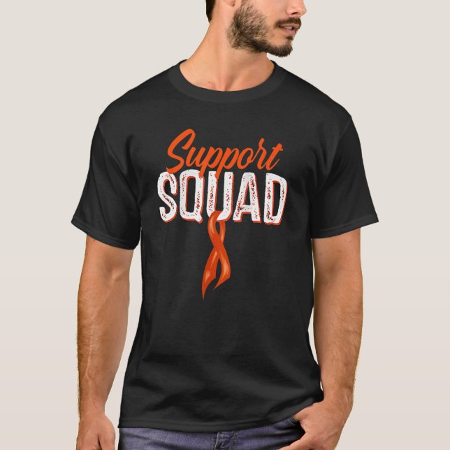 Support Squad Leukemia Awareness Month Orange Ribb T-Shirt (Front)