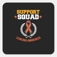 Support Squad Leukemia Awareness Orange Ribbon
