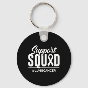 Support Squad Lung Cancer Awareness Gift Keychain
