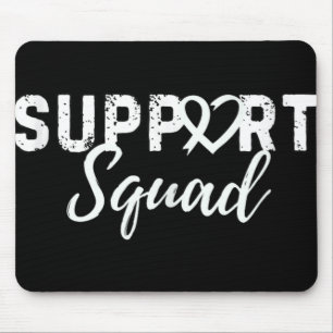 Support Squad Lung Cancer Love Heart White Ribbon Mouse Pad
