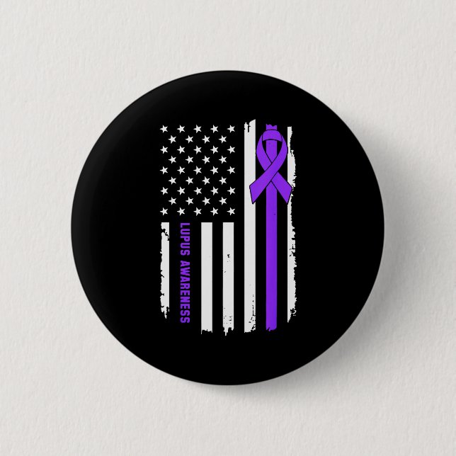 Support squad lupus awareness warrior fighter 2 inch round button (Front)