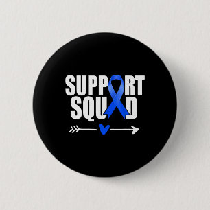 Support Squad Men Women Diabetes Awareness Ribbon 2 Inch Round Button
