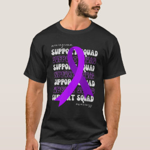 Support Squad Meningioma Awareness Purple Grey Rib T-Shirt