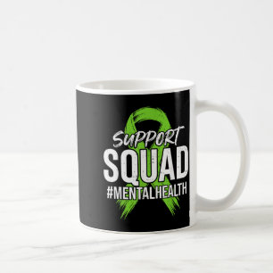 Support Squad Mental Health Awareness Green Ribbon Coffee Mug