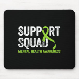 Support Squad Mental Health Awareness Green Ribbon Mouse Pad