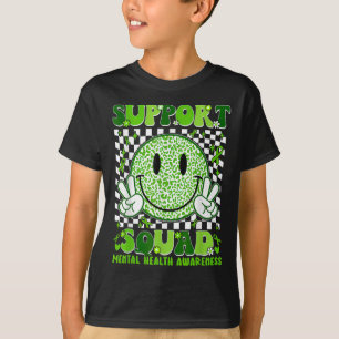 Support Squad Mental Health Awareness Green Ribbon T-Shirt