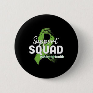 Support Squad Mental Health Awareness Lime Green R 2 Inch Round Button