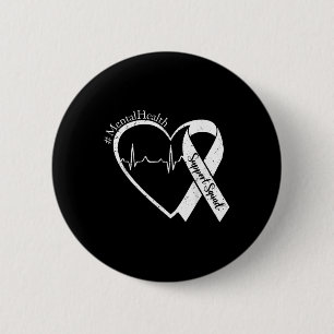 Support Squad Mental Health Awareness Lime Green R 2 Inch Round Button