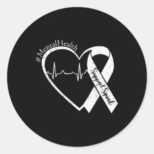 Support Squad Mental Health Awareness Lime Green R Classic Round Sticker