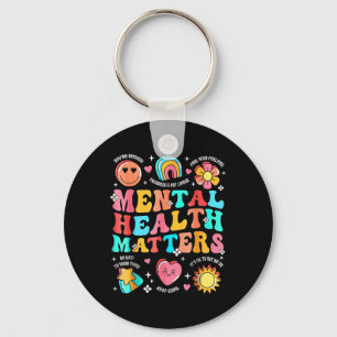 Support Squad Mental Health Awareness Lime Green R Keychain