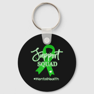 Support Squad Mental Health Awareness Lime Green R Keychain