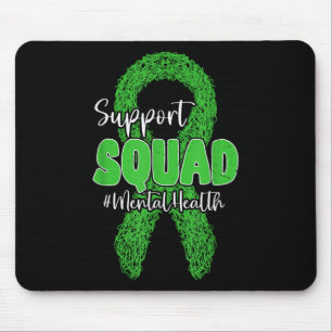 Support Squad Mental Health Awareness Lime Green R Mouse Pad