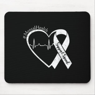 Support Squad Mental Health Awareness Lime Green R Mouse Pad